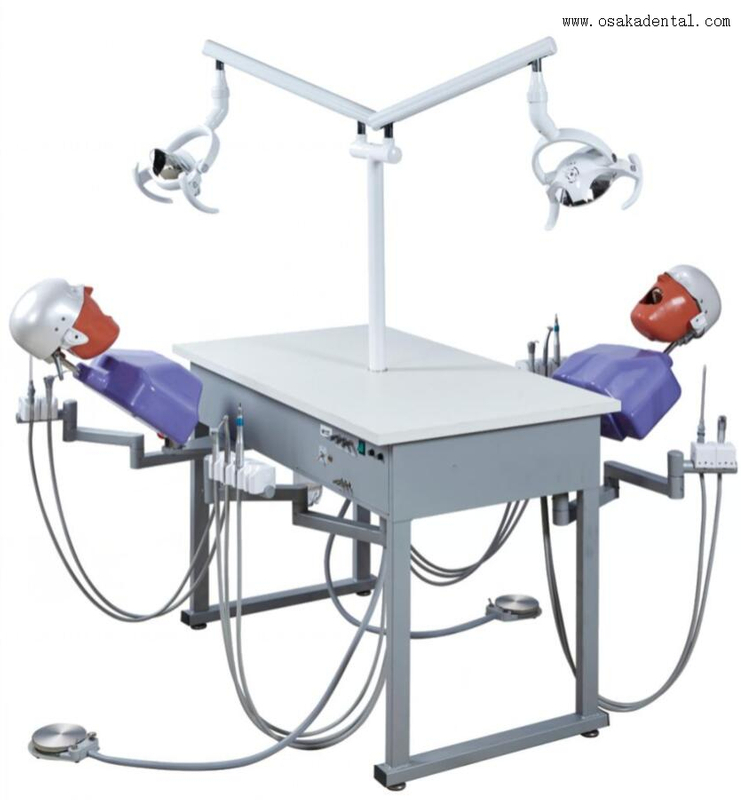 Simulación para 2 estudiantes con banco de trabajo de tamaño 1200*700*800 mm