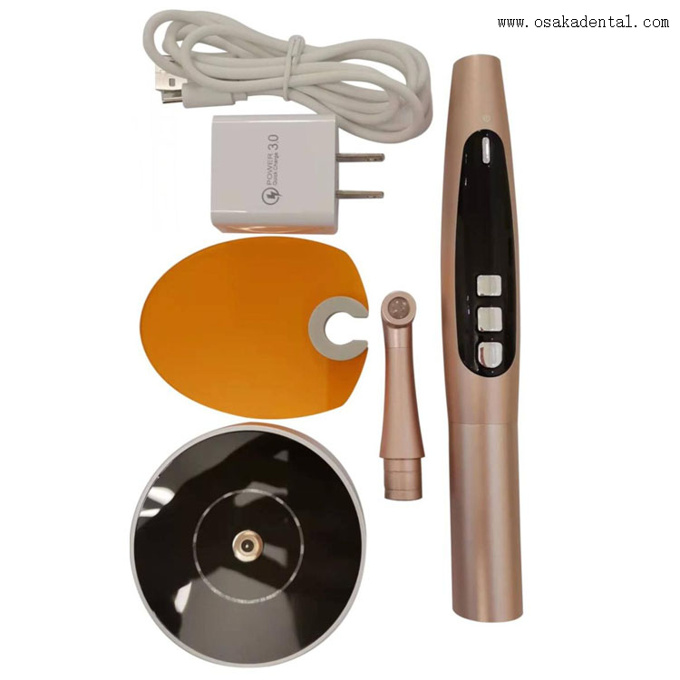 Lámpara de polimerización dental de un segundo con cabezal metálico