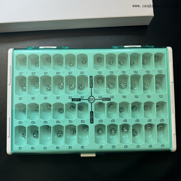 Corona dental para niños de acero inoxidable, 48 unidades/caja