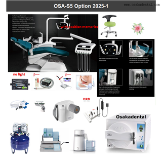 Silla de unidad dental eléctrica, pieza de mano para clínica hospitalaria, silla dental con opción completa para uso en clínica dental OSA-S5