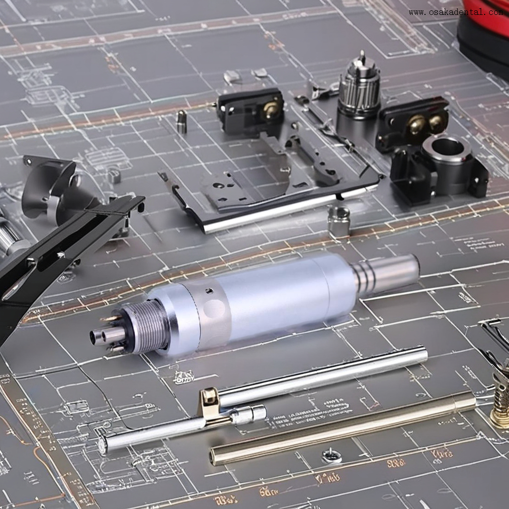 Motor de aire dental con fibra óptica de 6 orificios.