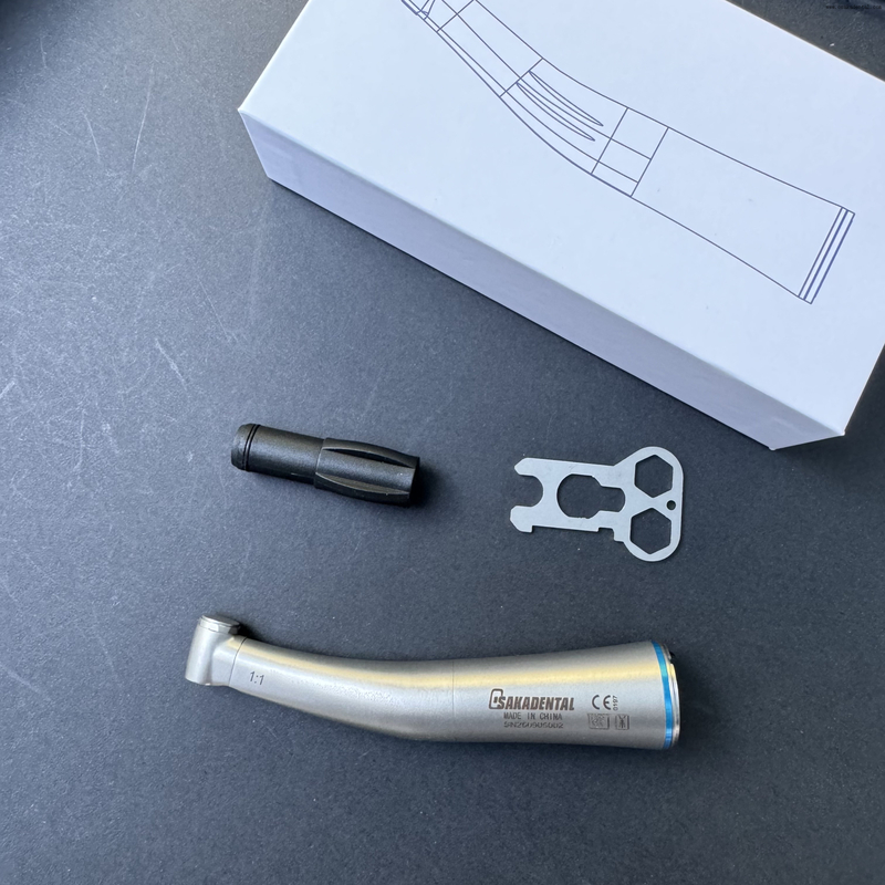 Contraángulo dental de fibra óptica 1:1 para fresas RA o fresas FG