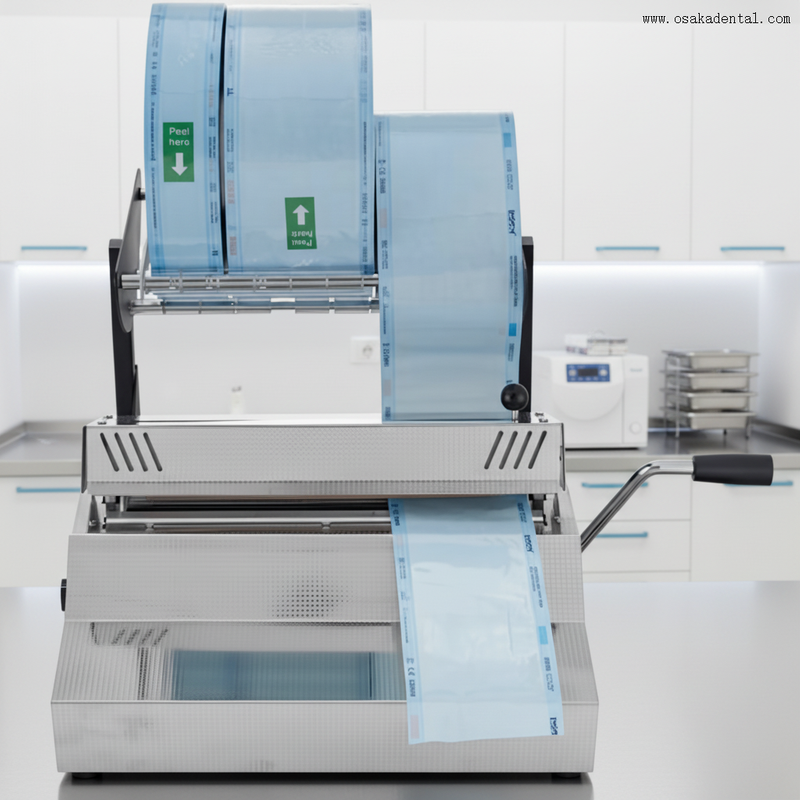 Sellador de rollo de bolsa de esterilización de Autoclave Dental, máquina de sellado de bolsa de sellado Dental, máquina de sellado para clínica Dental