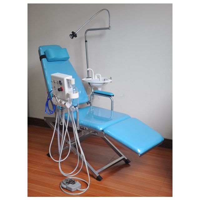 Silla dental portátil con unidad de tratamiento y lámpara LED