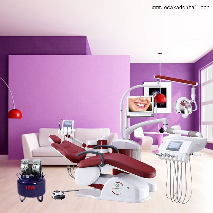 Sillón dental de alta elegancia para clínica dental de clase alta Color rojo