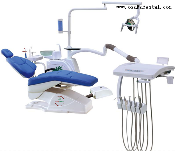 Silla dental con lámpara LED con control de asistencia y brazo único y cuero de microfibra