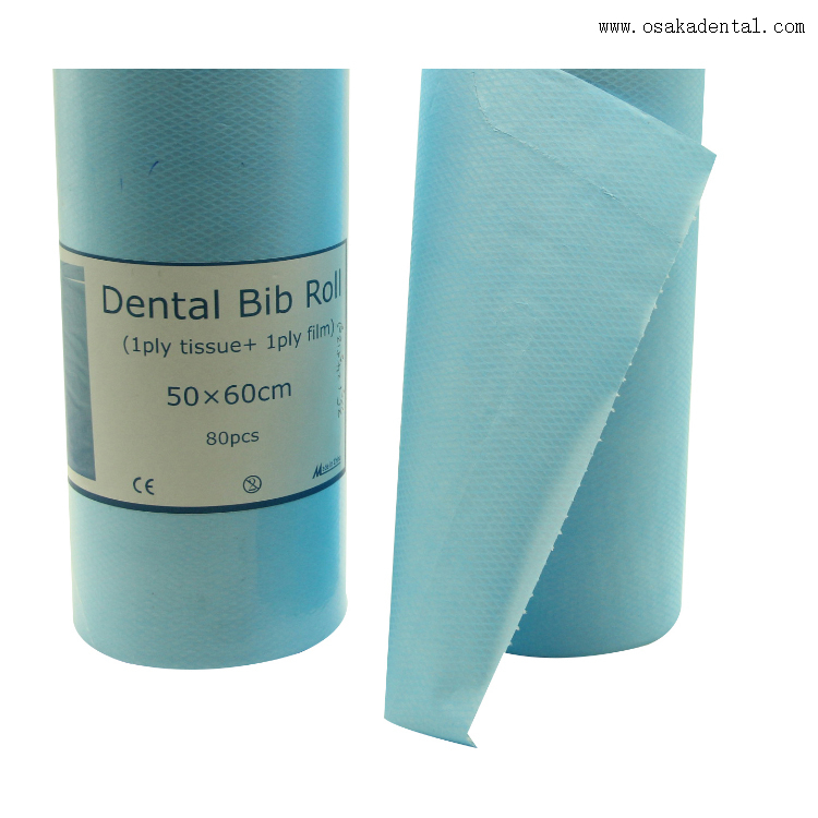 Rollo de baberos dentales de material desechable dental