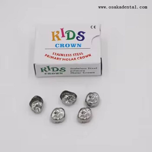Corona Dental de acero inoxidable para niños, ortodoncia, Metal, 5 unidades/caja