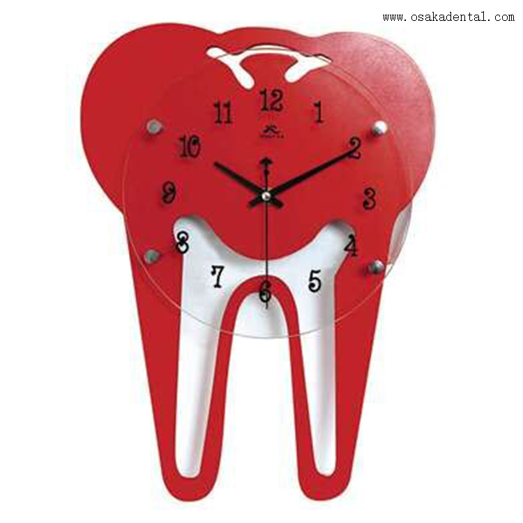 Reloj con forma de dientes dentales para clínica dental