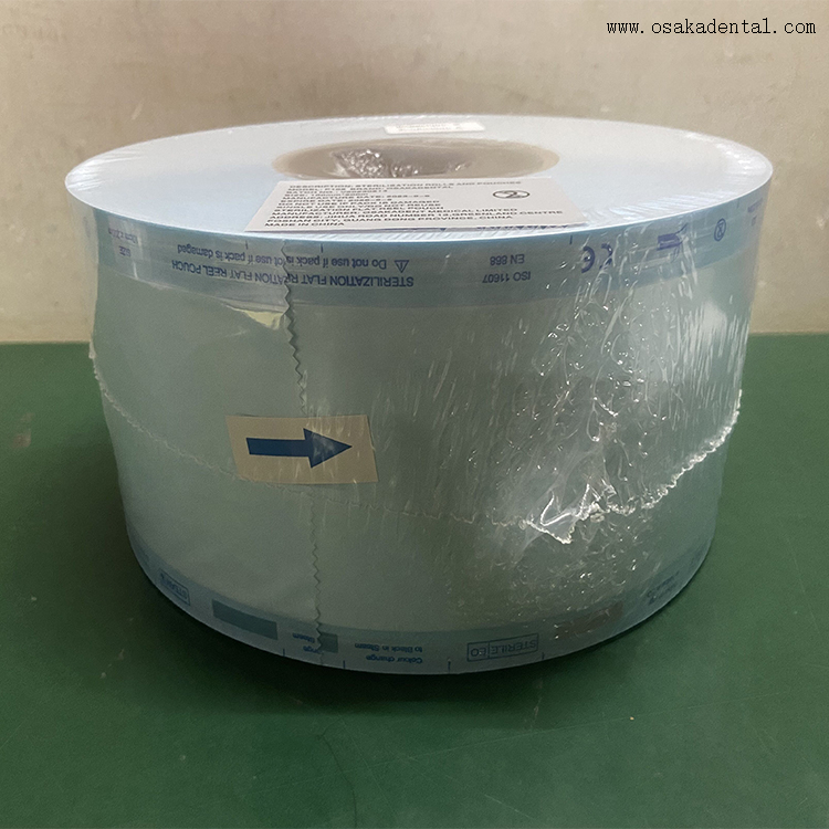 Rollo de esterilización dental desechable de muchos tamaños.