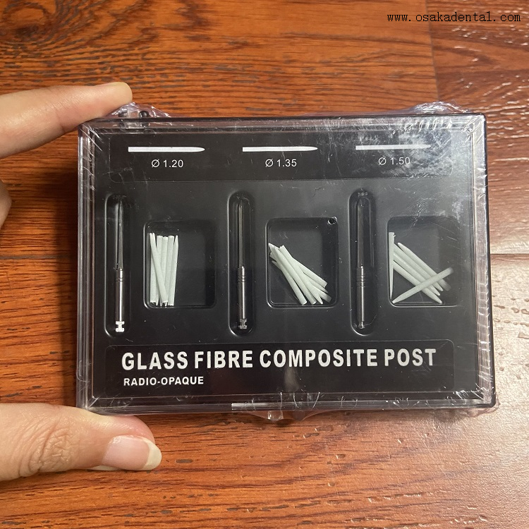 Poste compuesto de fibra de vidrio Dental, poste de 18 Uds + taladros de 3 uds, OSA-S006A
