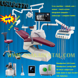 Unidad dental de asiento grande y suave para uso clínico Sillón dental con opción para uso en clínica dental OSA-A2