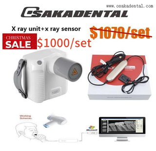 Unidad de rayos X dental y juego de sensores de rayos X.