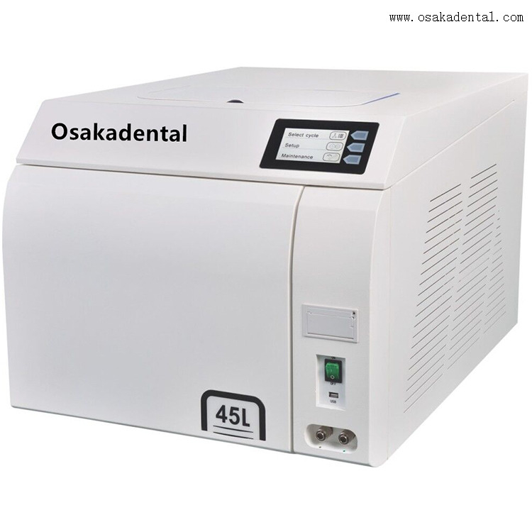 Autoclave dental europeo de clase B con apertura de tanque de agua y pantalla Digital de 45L para unidad dental