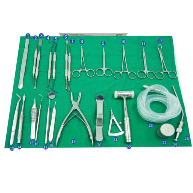 Instrumento dental para implante dental, juego de 26 piezas