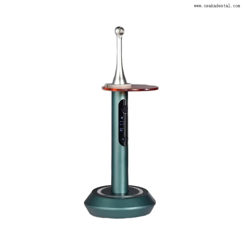 Colorida lámpara de polimerización dental de un segundo con cuerpo metálico