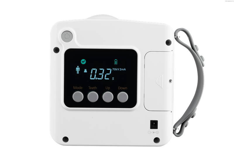 Unidad de rayos X portátil dental con color blanco.
