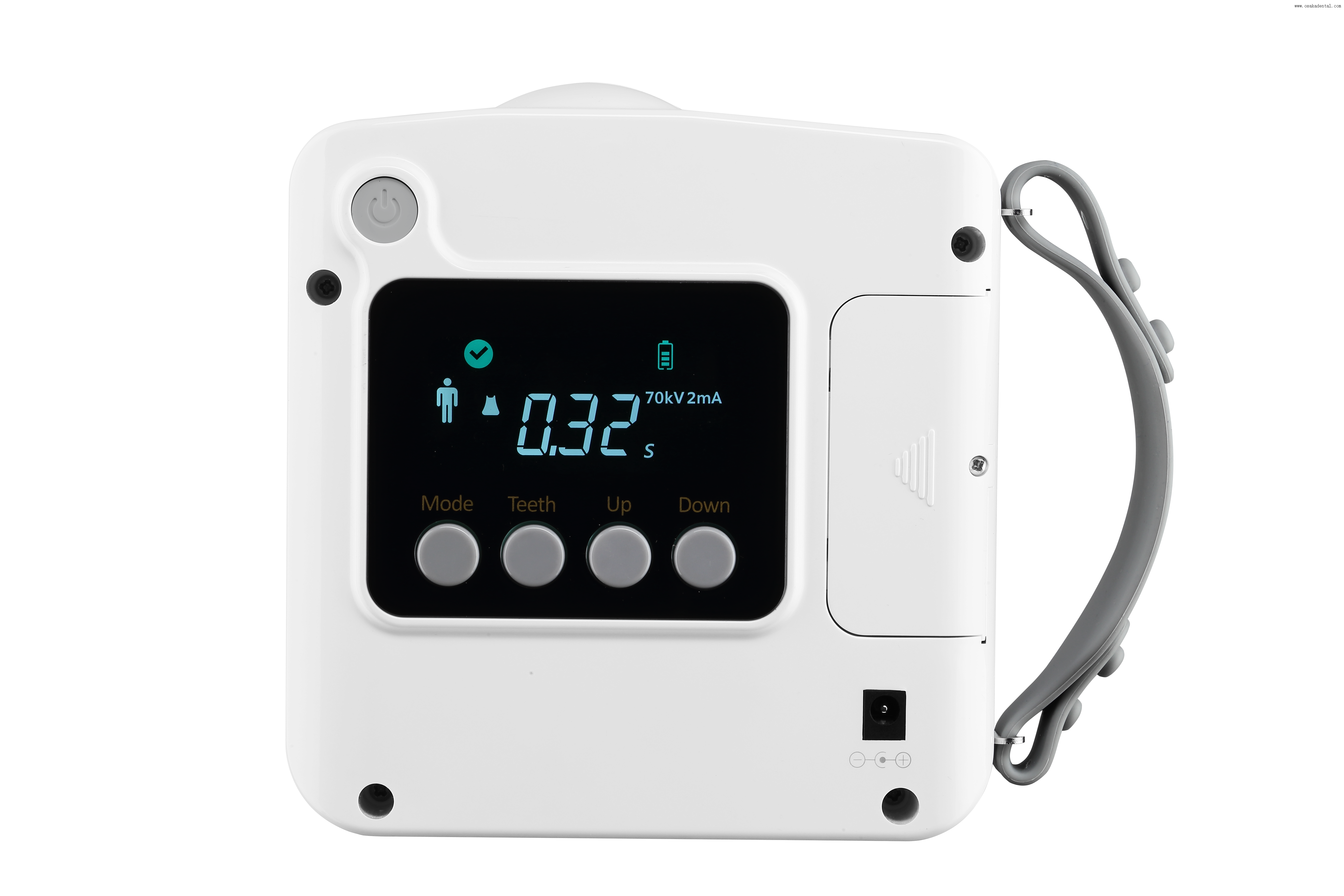 Unidad de rayos X portátil dental con color blanco.