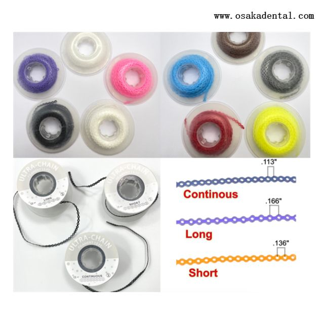 Ligadura de cadena eléctrica, juego de soportes de ortodoncia de tubo bucal, bandas molares, arco Niti