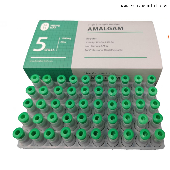 Ag 43% color verde Cápsula de aleación de amalgama dental 1000 mg Spill5
