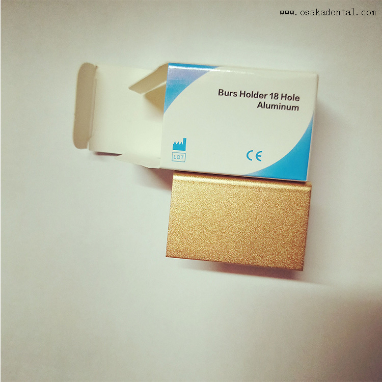 Soporte para fresas dentales de 18 agujeros adecuado para 12 fresas FG y 6 fresas RA