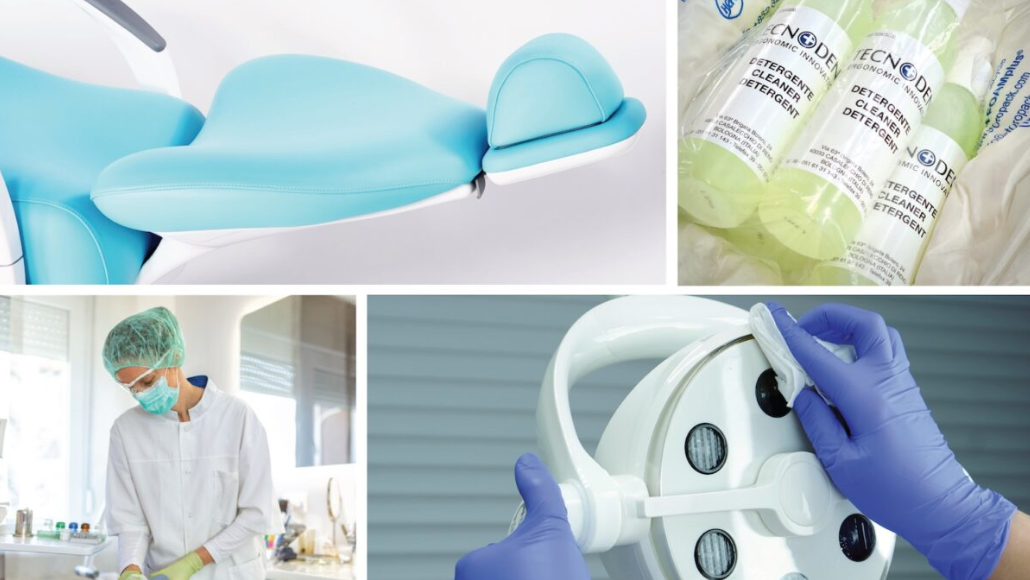 Proceso de mantenimiento y cuidado del sillón dental.