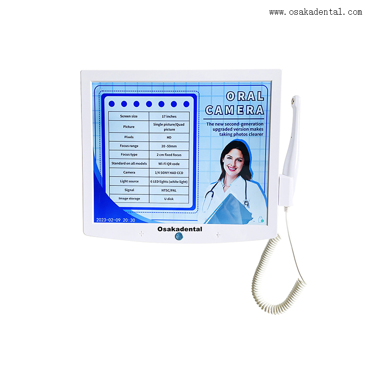 Monitor de sillón dental con cámara bucal