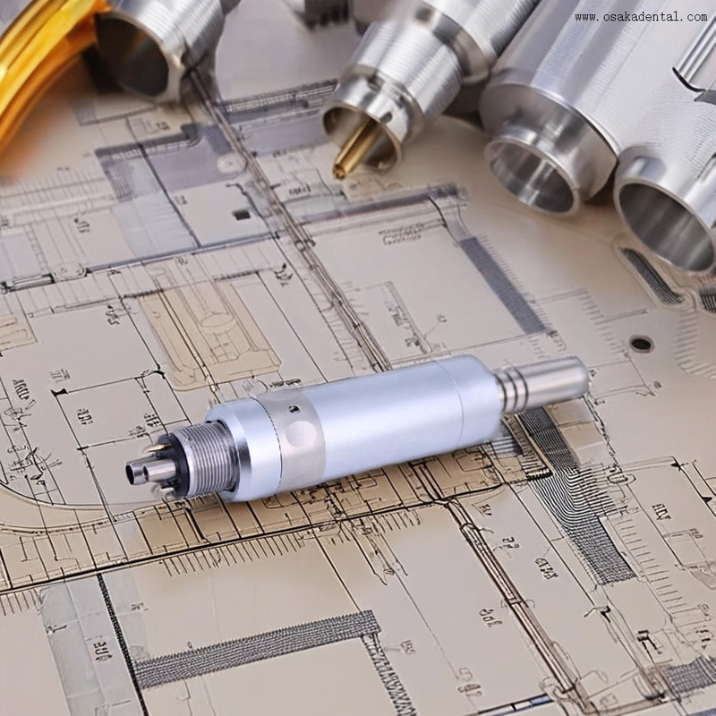 Motor de aire dental con fibra óptica de 6 orificios.