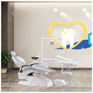 Unidad de silla de clínica dental simple con luz halógena para la venta