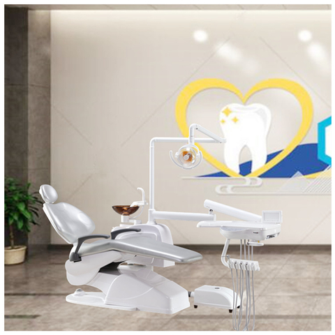 Unidad de sillón de clínica dental simple con luz halógena a la venta
