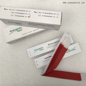 Papel de articulación dental azul y rojo OSA-W13BR