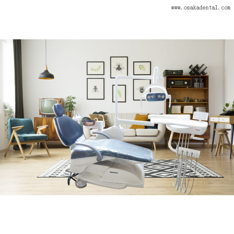 Sillón dental negro con lámpara LED