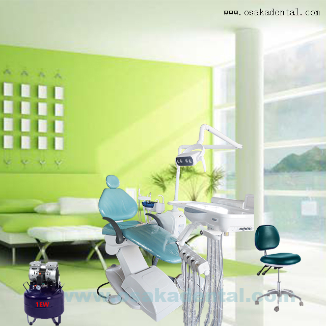 Sillón dental de color azul claro