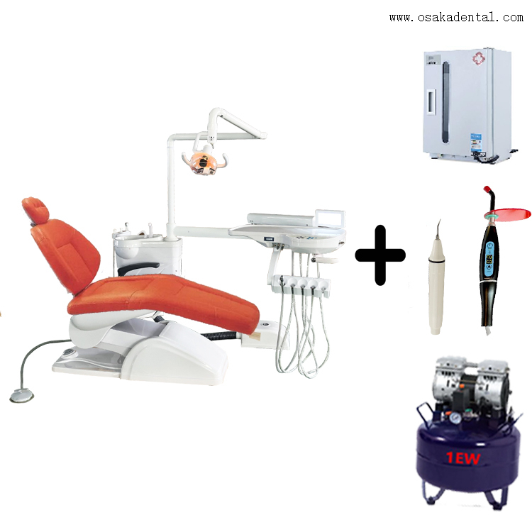 Sillón dental con gabinete UV y compresor de aire dental/Unidad dental con gabinete esterilizado UV dental y compresor de aire dental