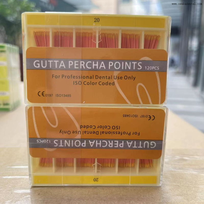 Gutta percha para la terapia del conducto radicular dental