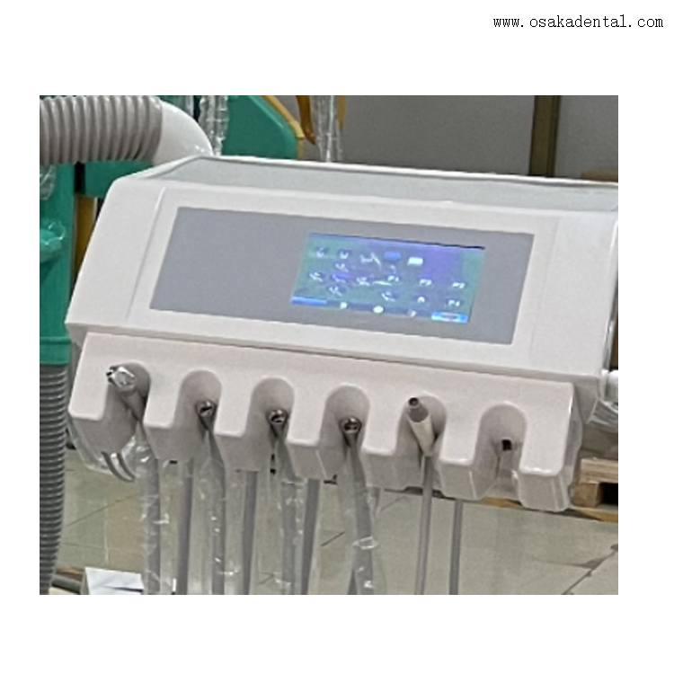 Sillón dental de alto nivel con monitor de 17 pulgadas y cámara bucal.