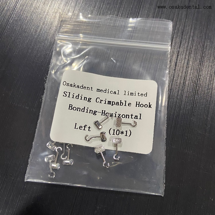 Unión de gancho engarzable deslizante de ortodoncia dental-Horizontal