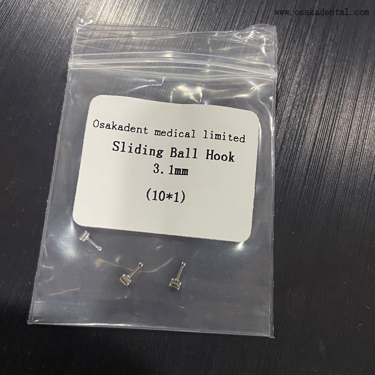 Gancho de bola deslizante de ortodoncia dental de 3,1 mm