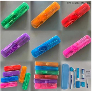 Colorido kit de ortodoncia dental con paquete en caja