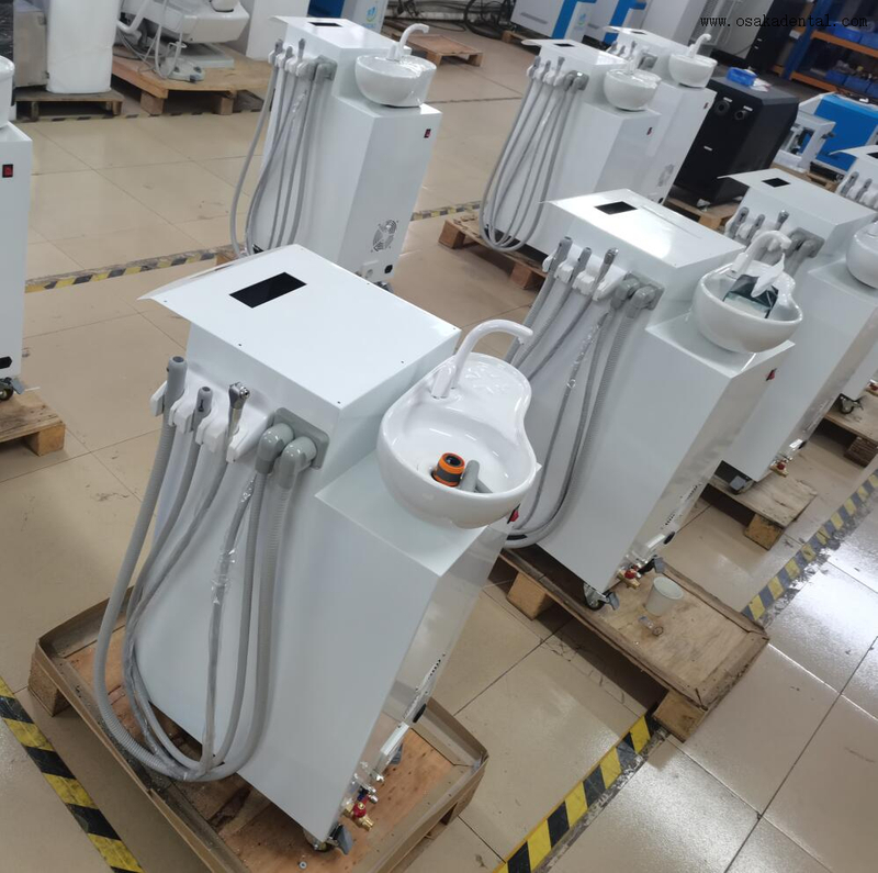 Carro móvil para uso en clínica dental con Spitton y pieza de mano