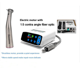 Motor eléctrico dental sin escobillas con contraángulo rojo