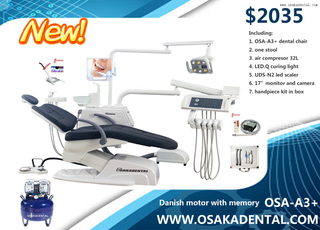 Conjunto de unidad dental de palanca alta con unidad dental de lujo de opción completa para clínica dental OSA-A3+