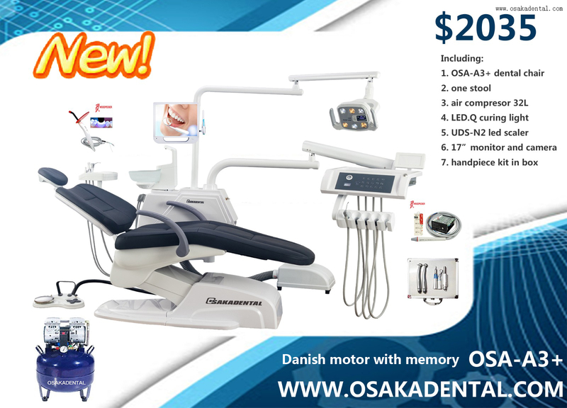 Conjunto de unidad dental de palanca alta con unidad dental de lujo de opción completa para clínica dental OSA-A3+