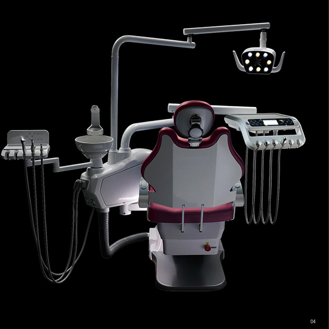 Cómoda lámpara de sillón dental de cuero para clínica dental con material de alginato de impresión dental