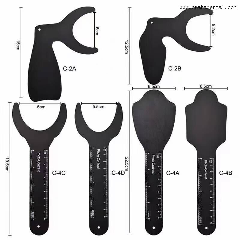 Placa de contraste de fotografía de fondo negro dental