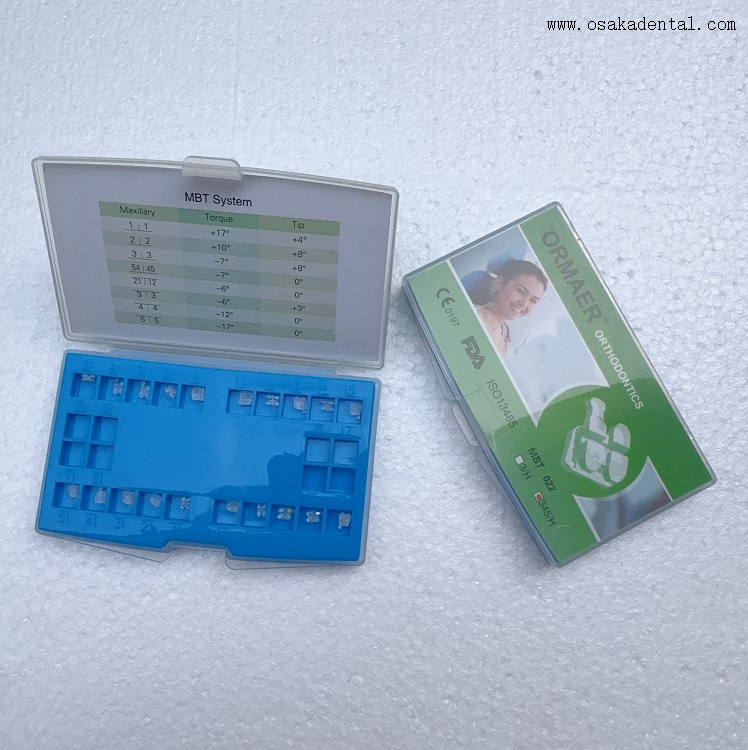 Soporte de cerámica para ortodoncia Dental, Base de malla Roth/MBT OSA-F690-Ice