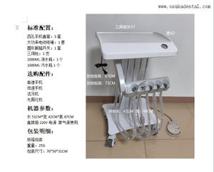 Carro móvil de tratamiento dental para trabajar al aire libre. 