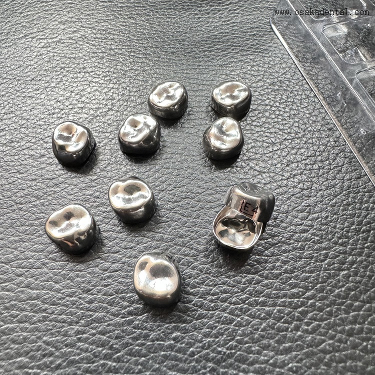 Corona dental para niños de acero inoxidable, 10 unidades por paquete