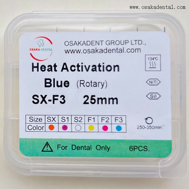 Ficheros endodónticos de la forma cónica grande azul termalmente activados para endodoncia dental