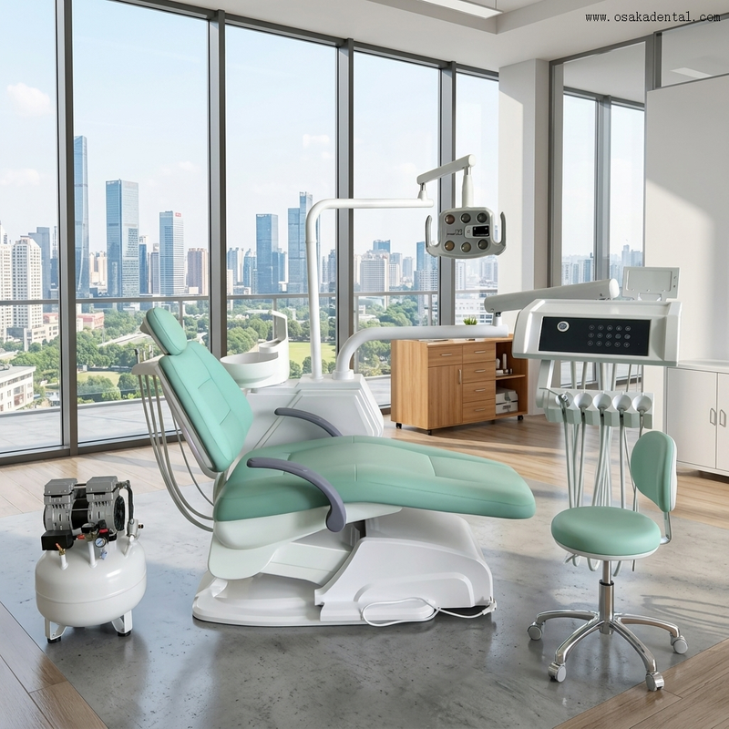 Unidad de sillón dental de alta calidad con bandeja de instrumentos con pantalla táctil